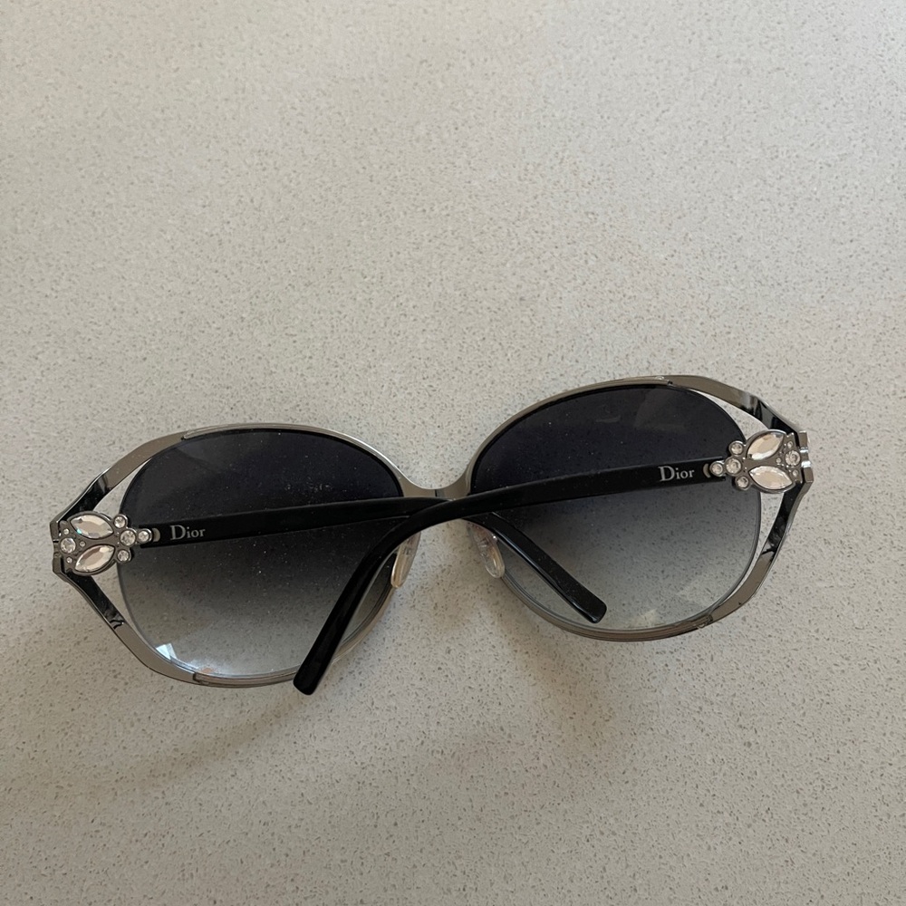 Dior Modern Metal Frame Sunglasses with Crystals